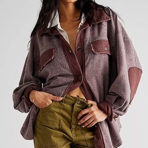 Free People Purple and Brown Jacket